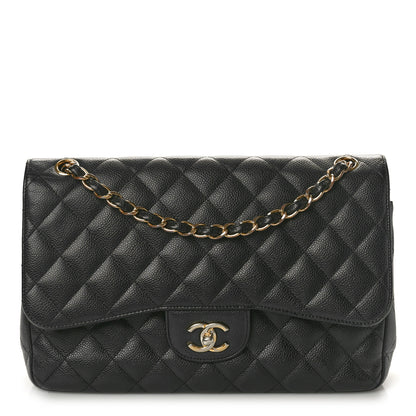 Chanel Caviar Quilted Jumbo Double Flap Black 1 of 10