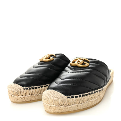 Gucci Nappa Matelasse GG Marmont Espadrille Slippers 36 Black 4 of 10