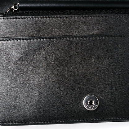 Chanel Metallic Caviar Chevron Quilted Vintage Mademoiselle Wallet On Chain WOC Charcoal 12 of 12