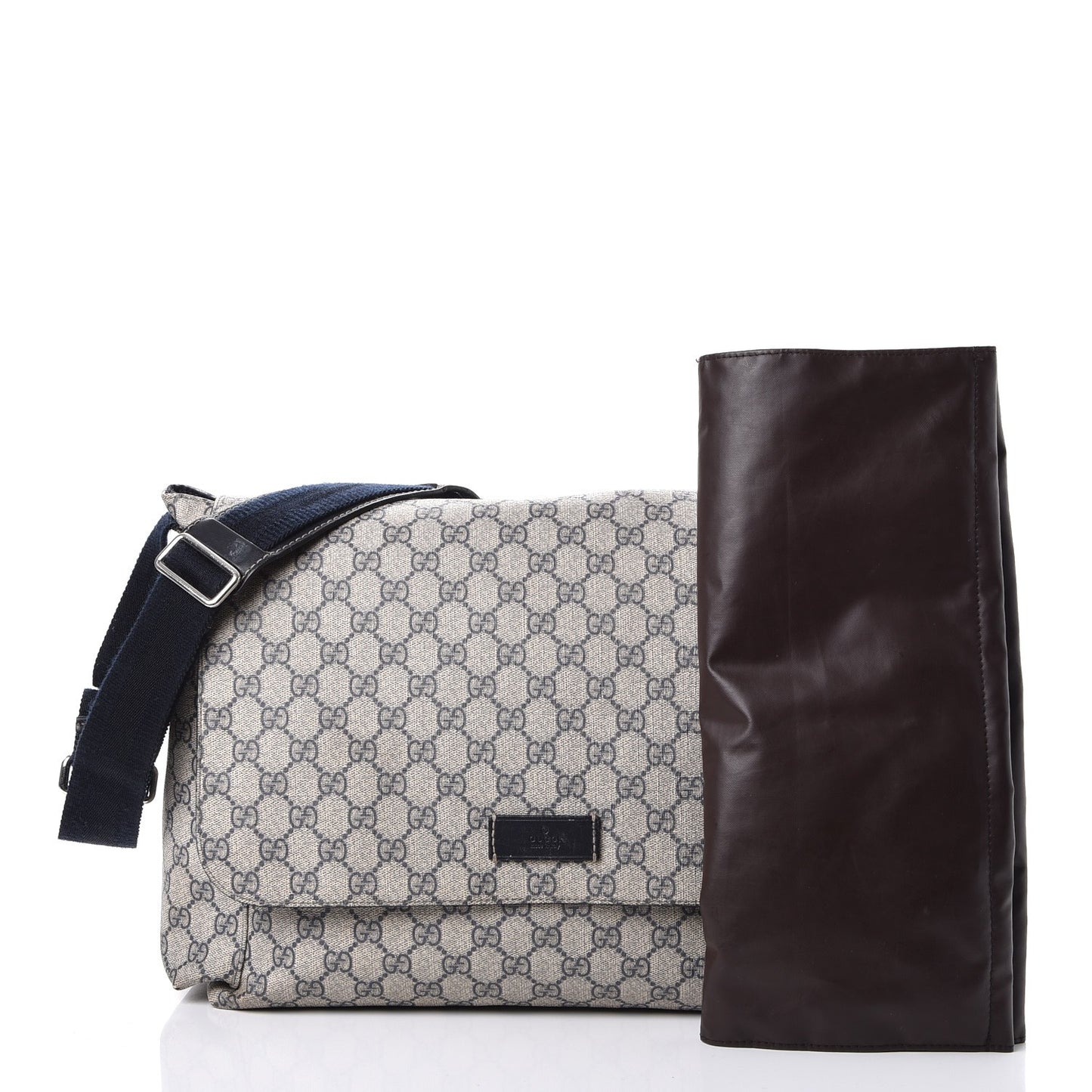 GG Plus Monogram Messenger Diaper Bag Navy