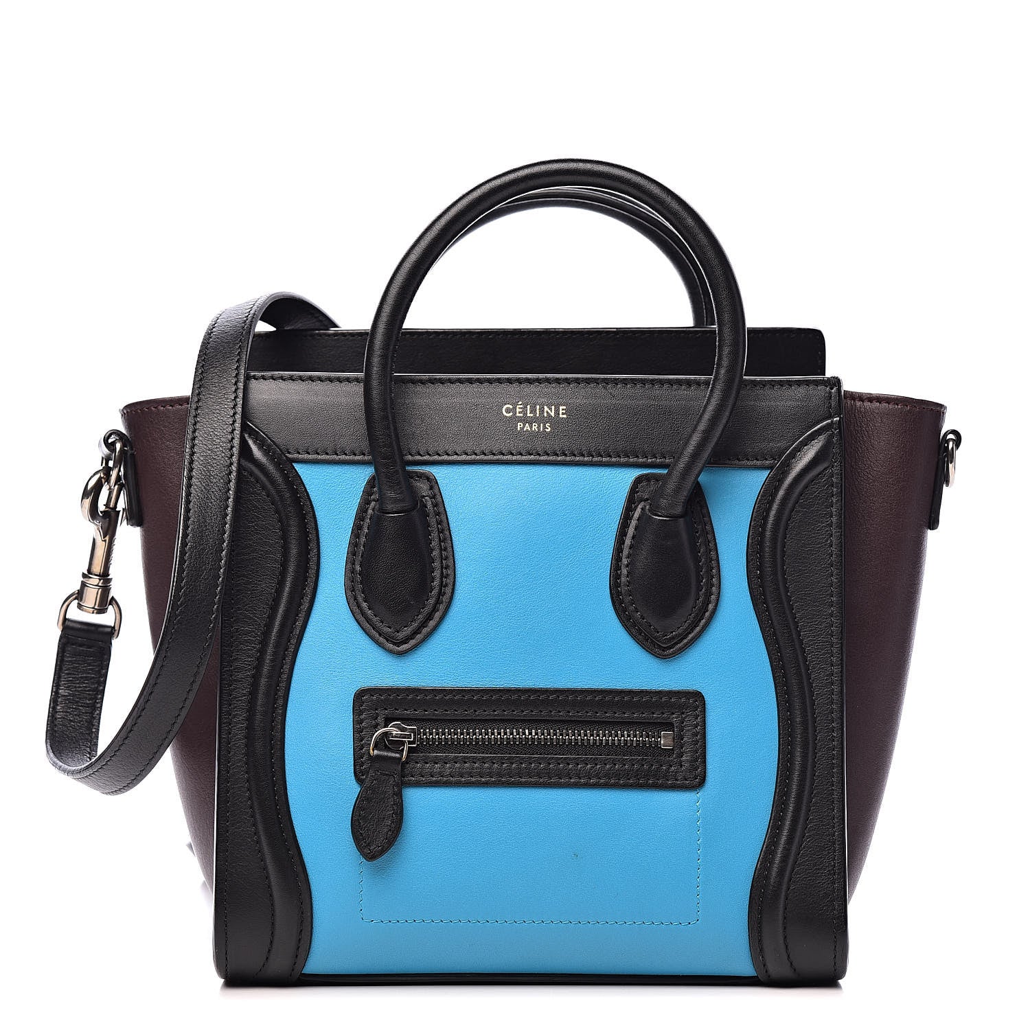 Celine Smooth Calfskin Nano Tri-Color Luggage Turquoise 1 of 12