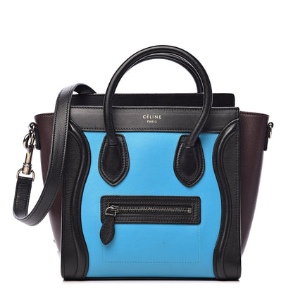 Celine Smooth Calfskin Nano Tri-Color Luggage Turquoise 1 of 12