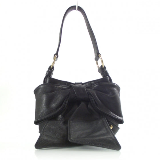 Saint Laurent Chevre Mini Bow Handbag Black 1 of 9