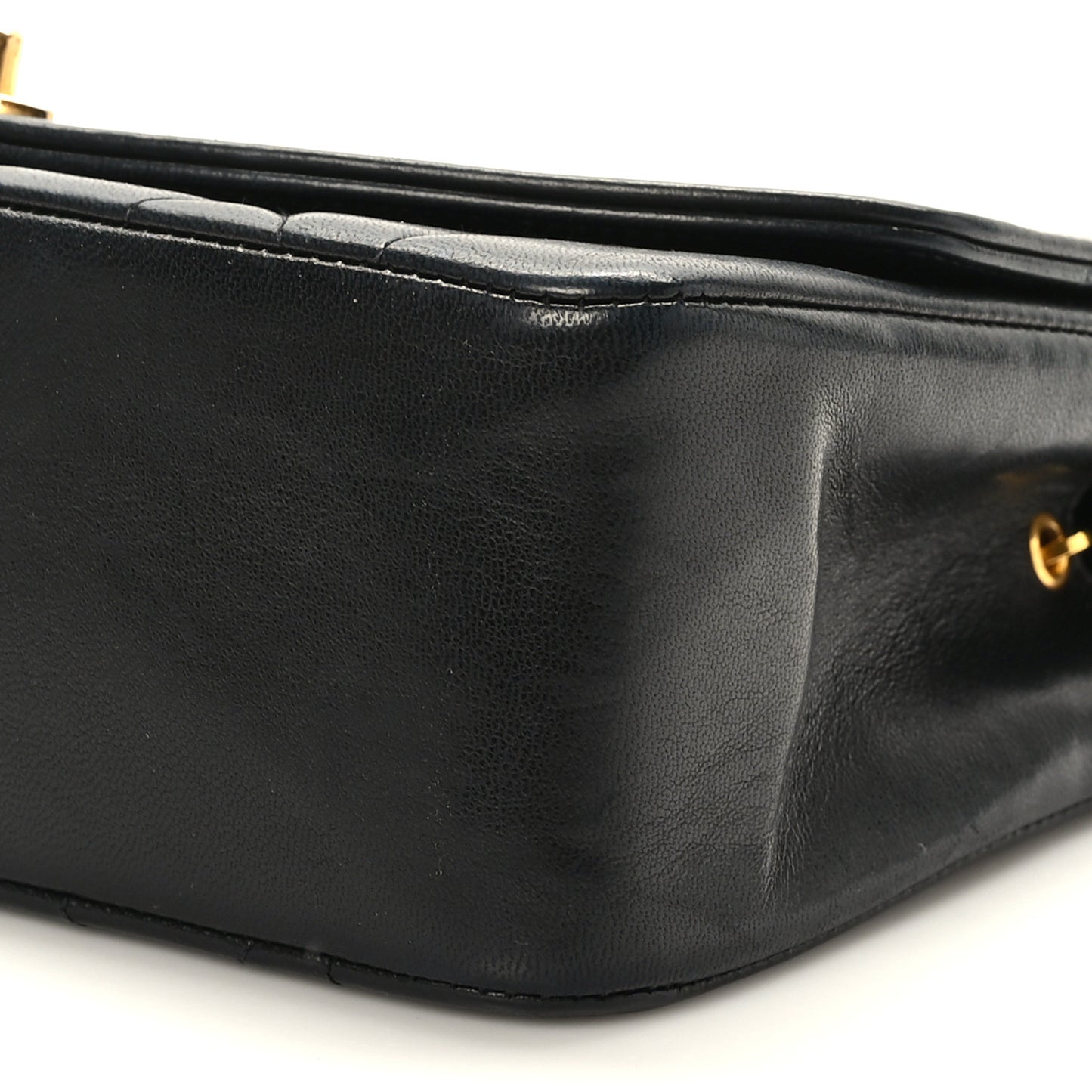 Lambskin Quilted Small Single Flap Black