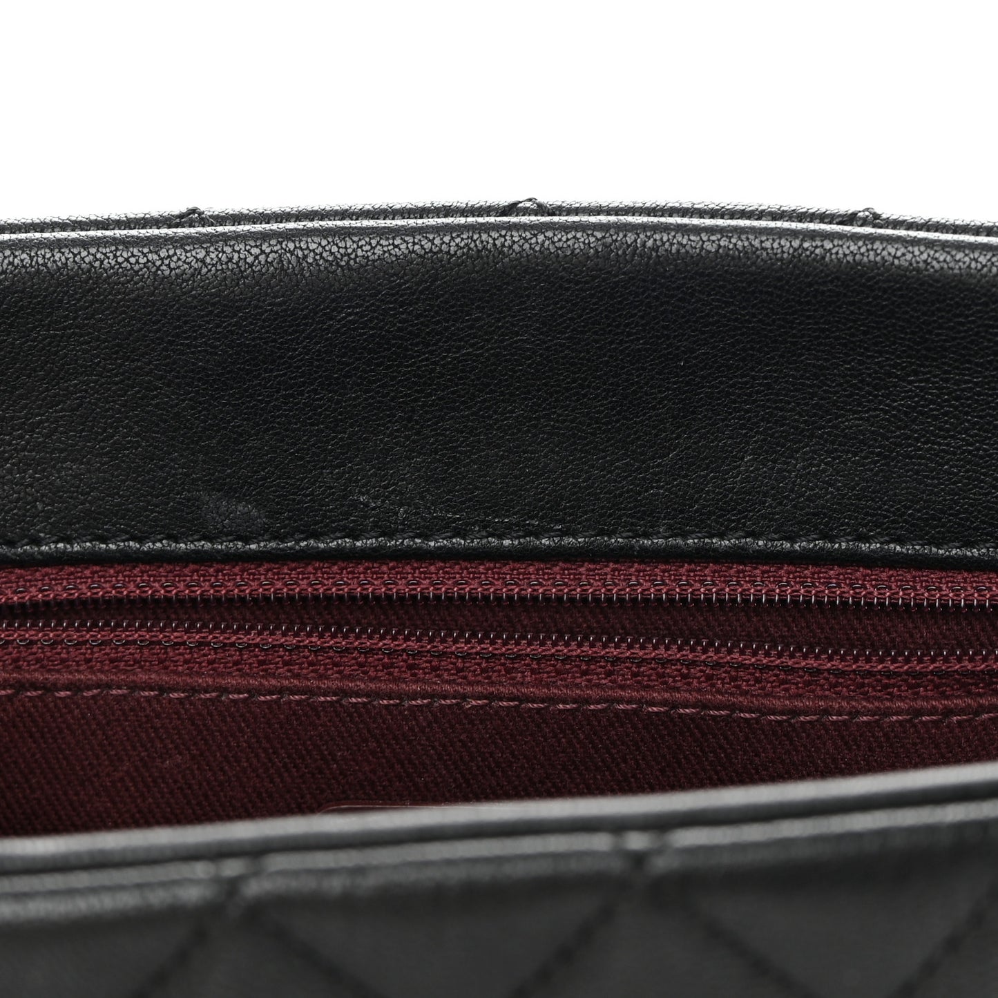 Shiny Sheepskin Quilted Mini Trapezio Flap Black