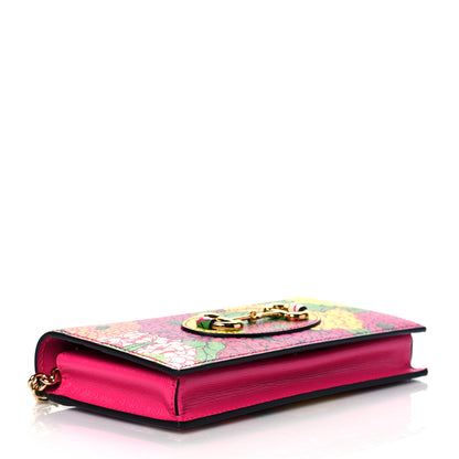 Gucci X KEN SCOTT Shangai Calfskin Pomponica Print Horsebit 1955 Wallet On Chain Multicolor Fuxia Pompon 4 of 9