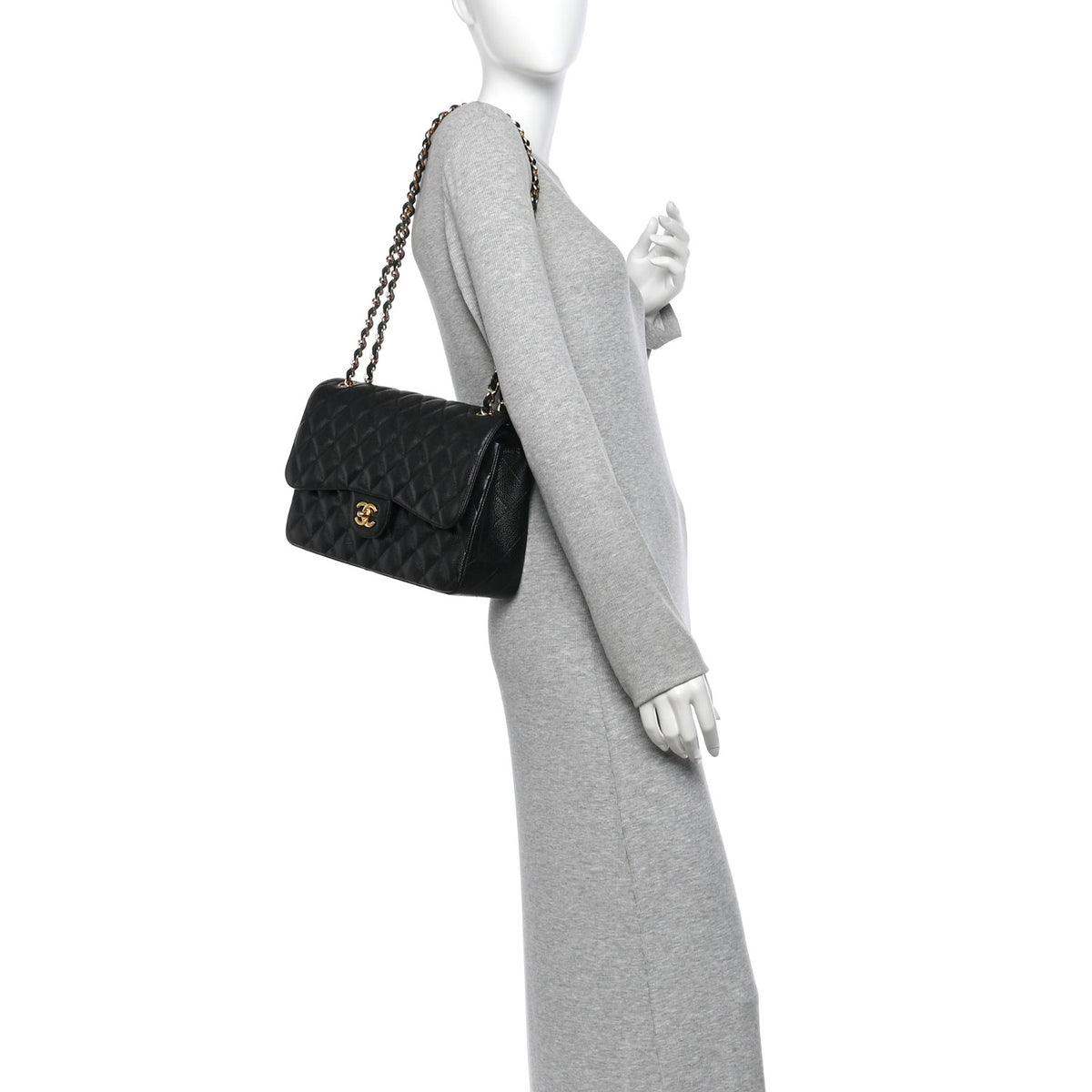 Chanel Caviar Quilted Jumbo Double Flap Black 2 of 10