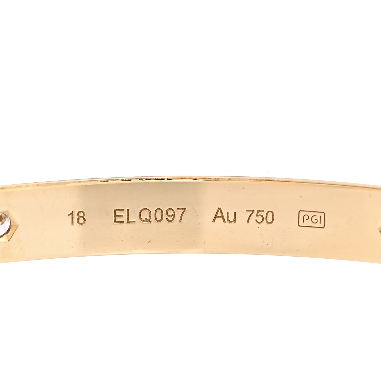 18K Yellow Gold 4 Diamond LOVE Bracelet 18