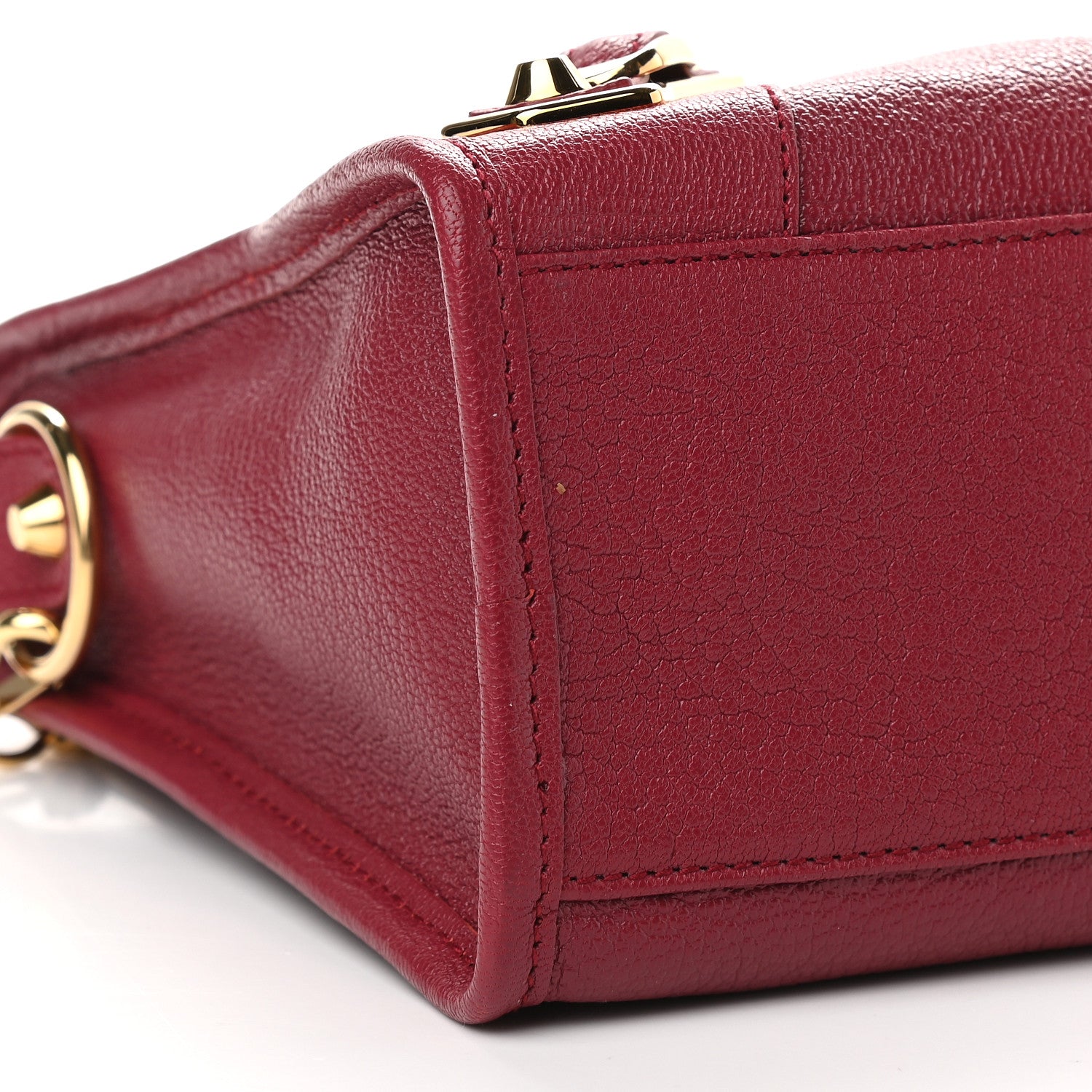 Balenciaga Chevre Gold Metallic Edge Hardware S City Rouge Grenat 7 of 8