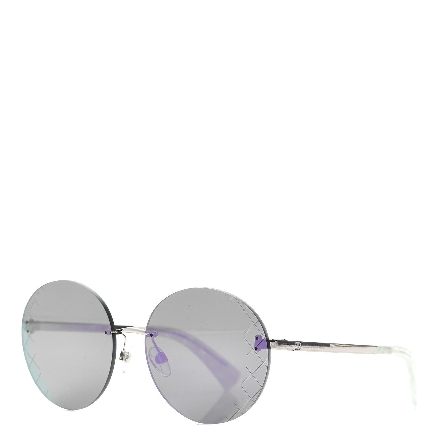 Chanel Mirrored Round Sunglasses 4216 Purple 1 of 7