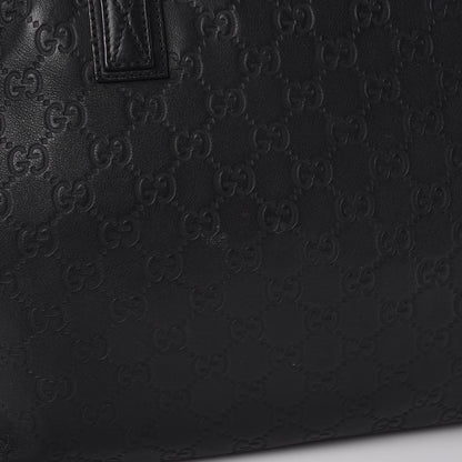 Gucci Guccissima Medium Zippered Shopping Tote Black 11 of 19