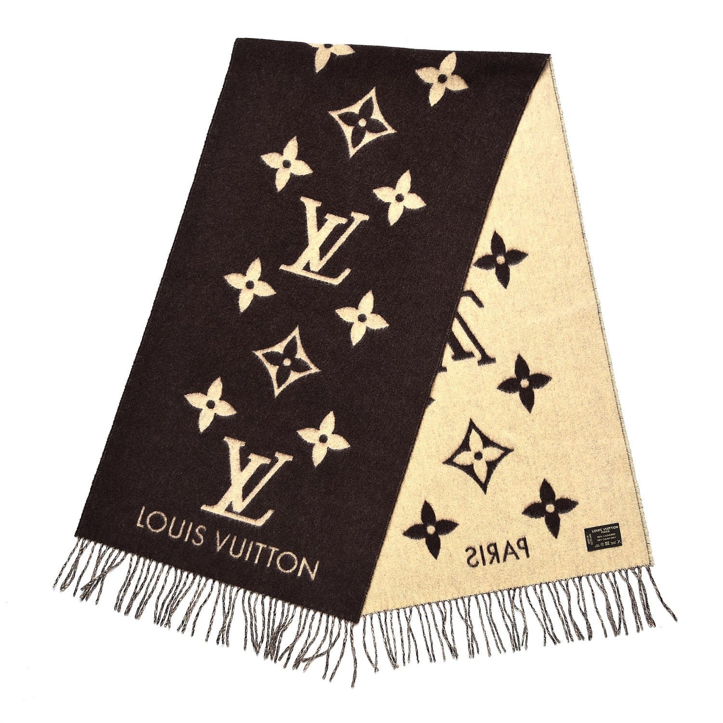 Cashmere Monogram Reykjavik Scarf Brown