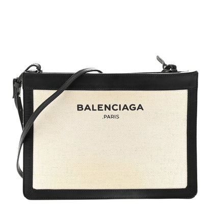 Balenciaga Cotton Canvas Pochette Crossbody Bag Black 1 of 14