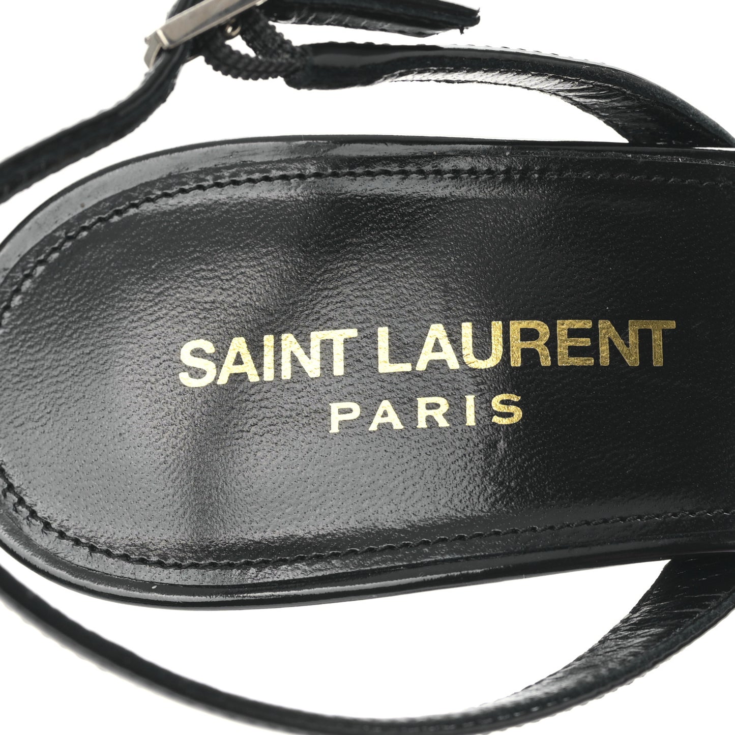 Patent Calfskin Opyum 110 Sandals 39.5 Black