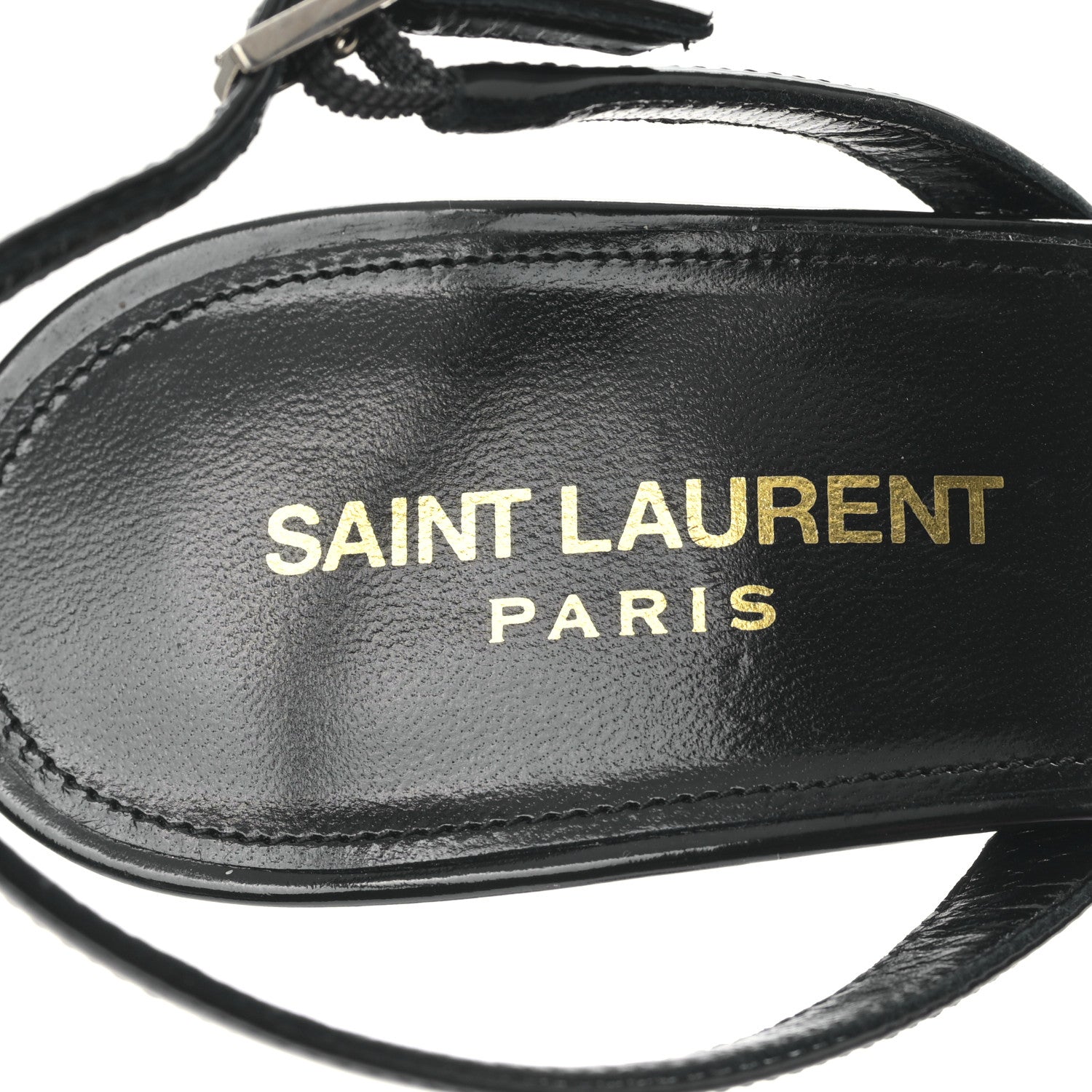 Saint Laurent Patent Calfskin Opyum 110 Sandals 39.5 Black 7 of 7