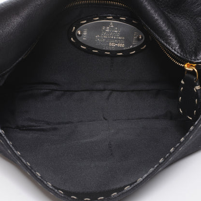 Fendi Canvas Calfskin Romano Selleria Studded Baguette Black 6 of 8