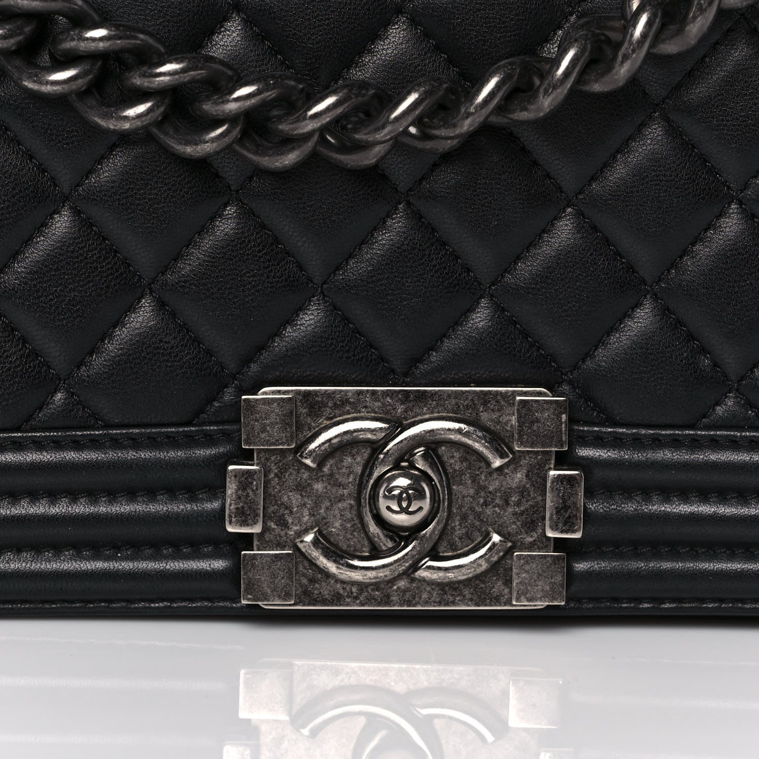 Chanel Lambskin Quilted Medium Boy Flap Black 10 of 11
