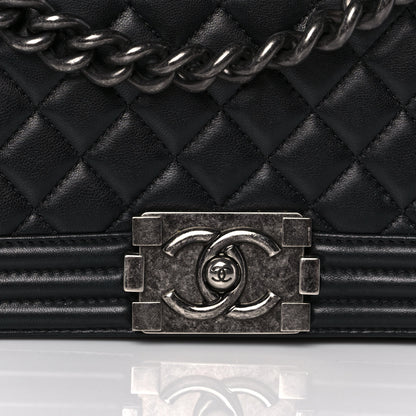Chanel Lambskin Quilted Medium Boy Flap Black 10 of 11
