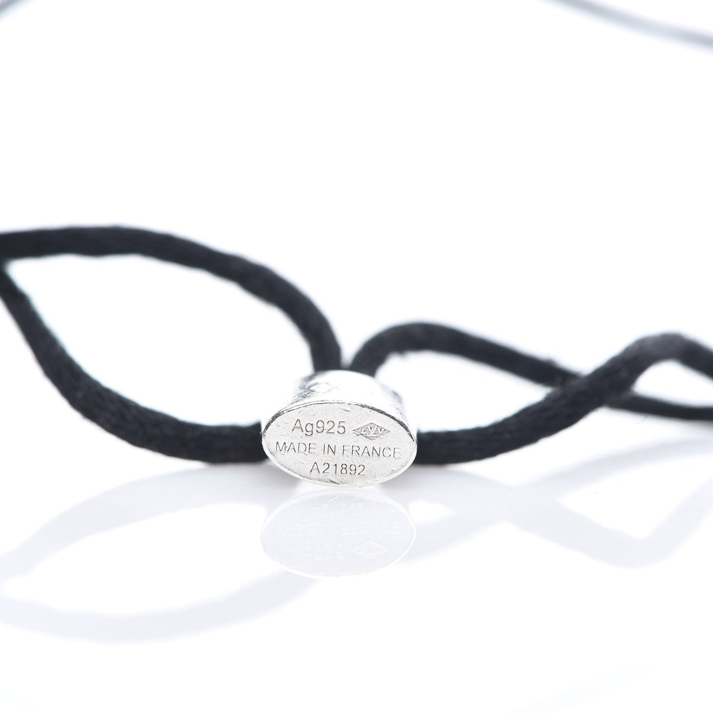 Sterling Silver Lockit Adjustable Cord Bracelet Black