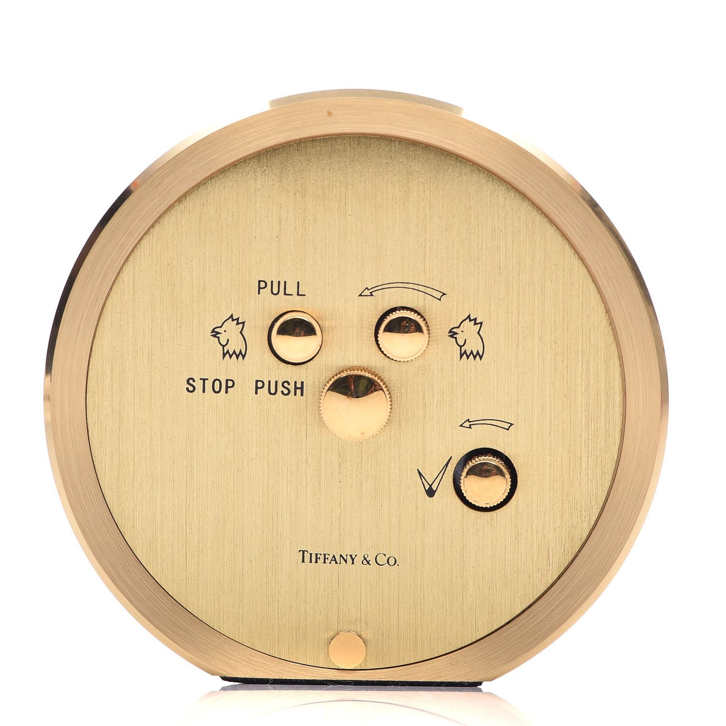 Brass Round Quartz Alarm Clock Gold