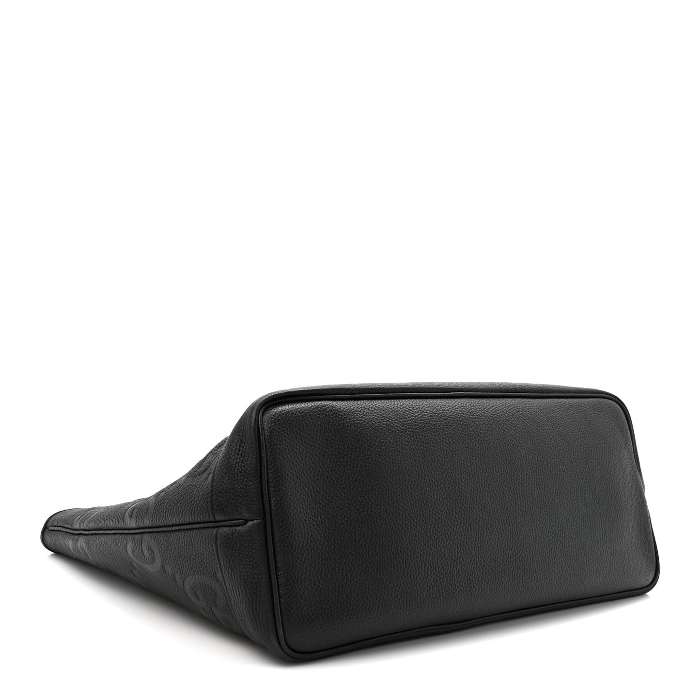 Monogram Jumbo GG Calfskin Web Large Shopping Tote Black