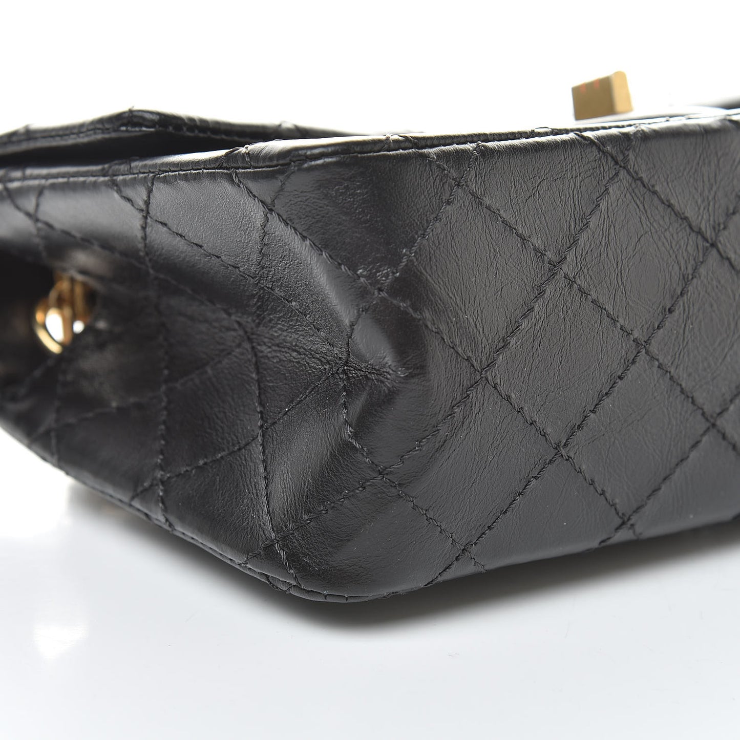 Aged Calfskin Quilted 2.55 Reissue Mini Flap Black