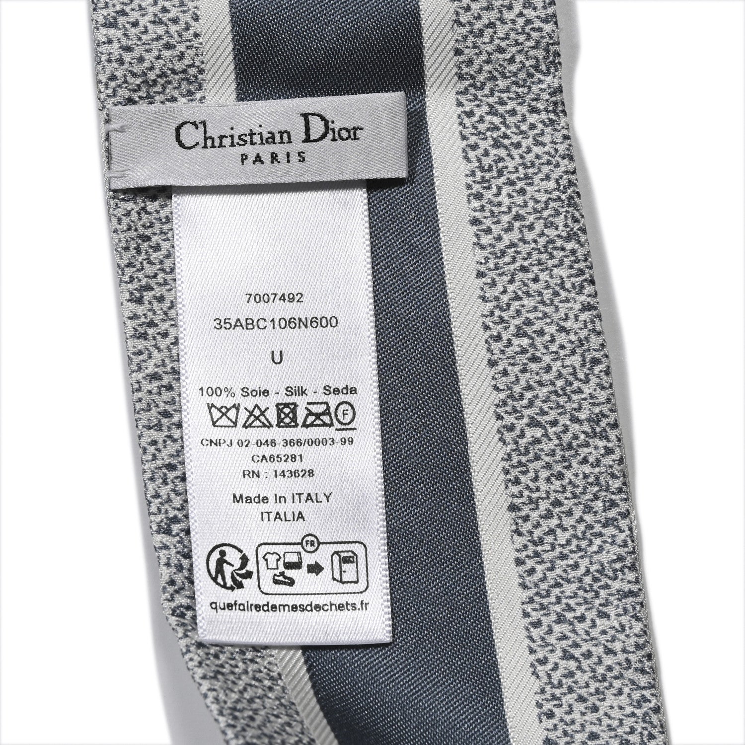Christian Dior ABCDior Silk Mitzah Scarf Gris 3 of 4