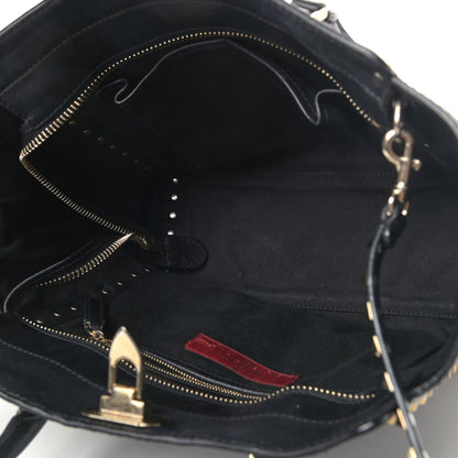 Valentino Garavani Vitello Rockstud Double Handle Tote Black 4 of 6