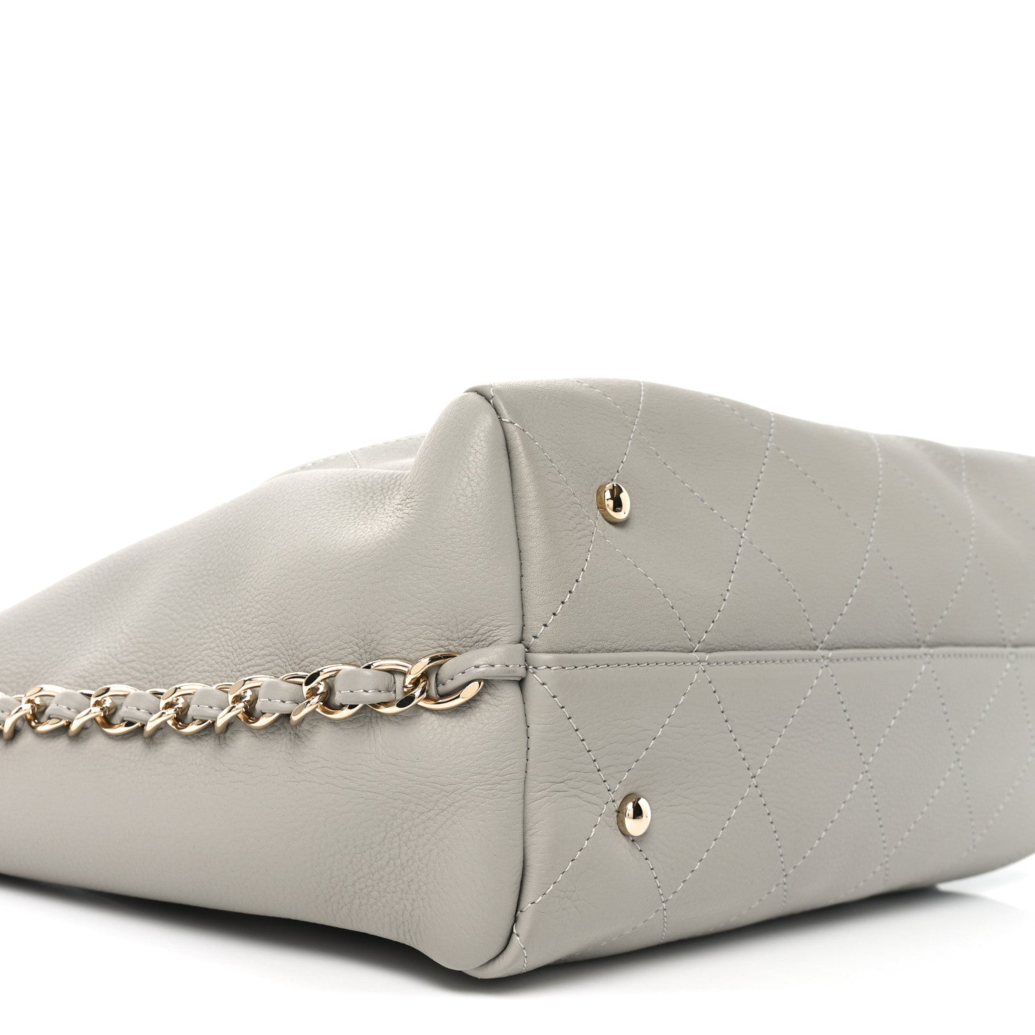 Chanel Bullskin Stitched Medium Shopping Bag Grey 9 of 10