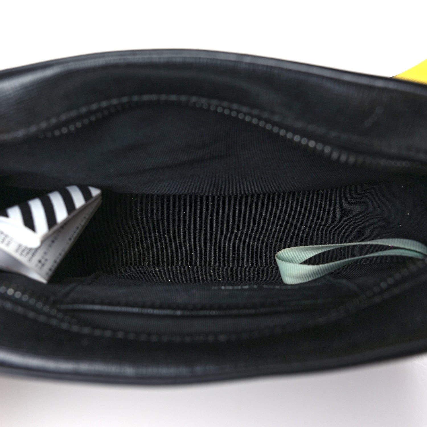 Off-White Saffiano Striped Diag Camera Bag Black White 5 of 10