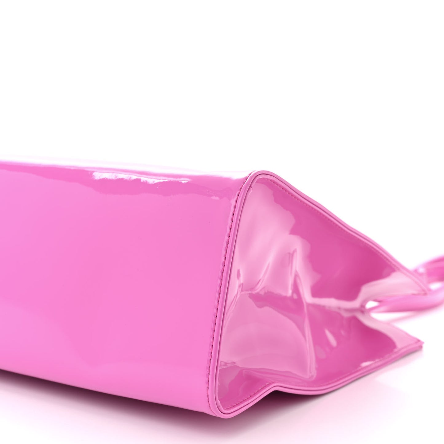 Patent Vegan Leather Medium Shopping Bag Pink