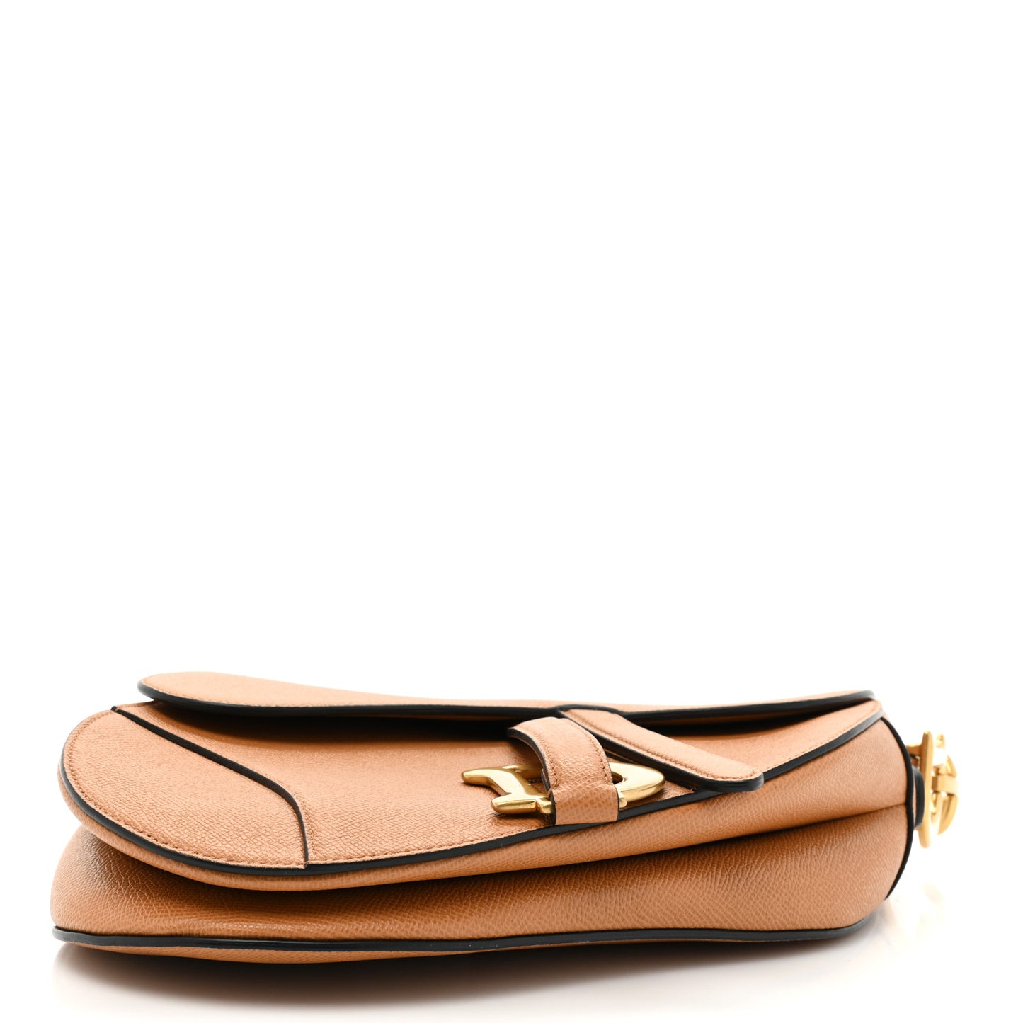 Grained Calfskin Saddle Bag Camello