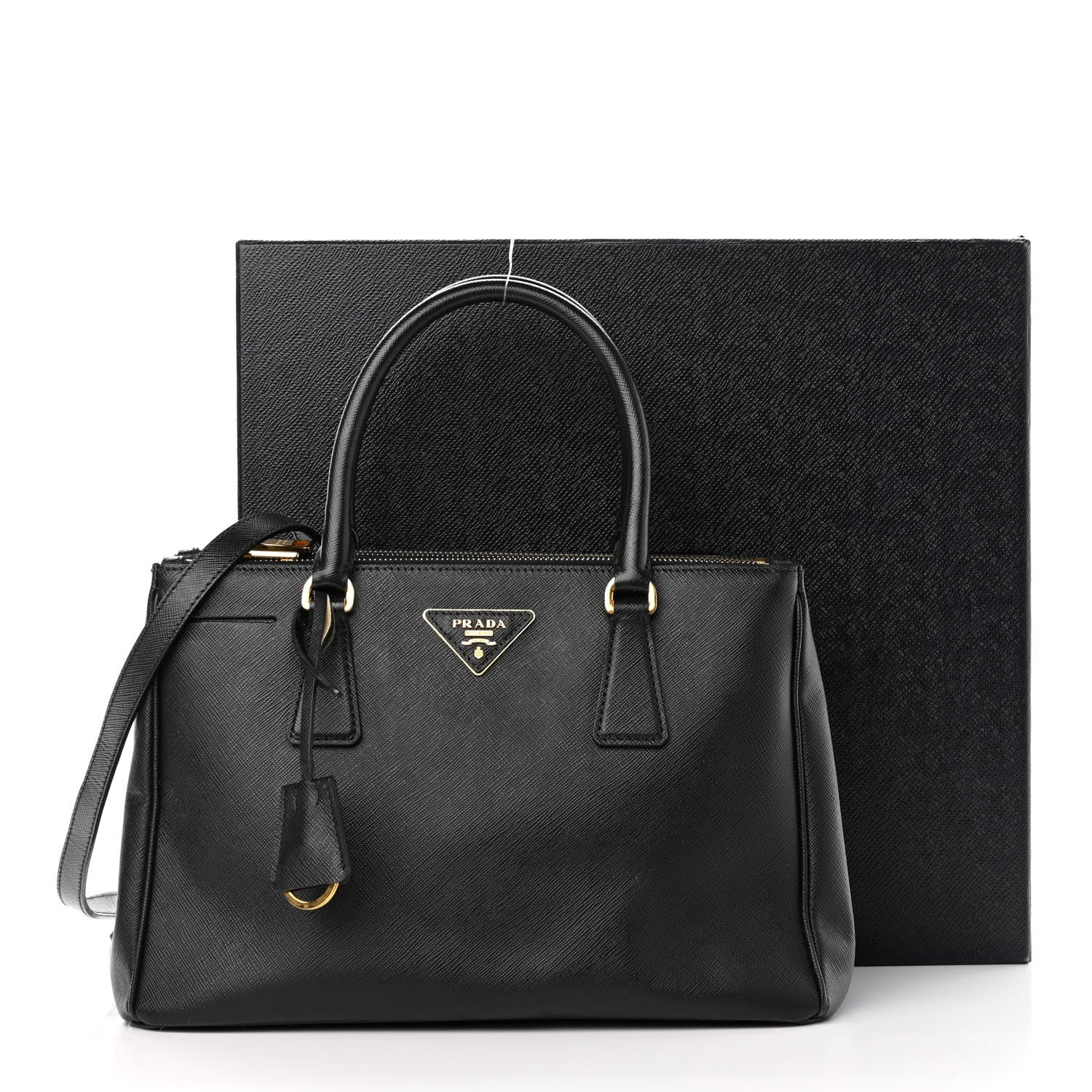 Prada Saffiano Small Galleria Double Zip Tote Black 26 of 35