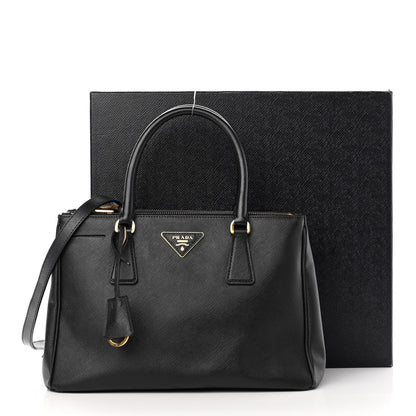 Prada Saffiano Small Galleria Double Zip Tote Black 26 of 35