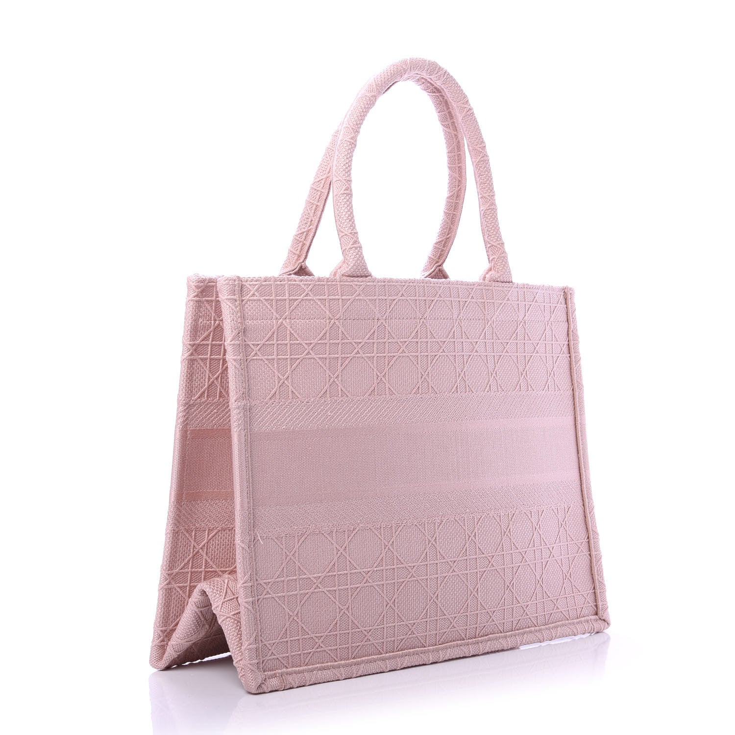 Christian Dior Canvas Embroidered Cannage Medium Book Tote Bois De Rose 3 of 10
