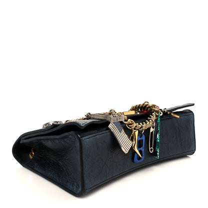 Balenciaga Crushed Calfskin Quilted Small Souvenirs Crush Chain Bag Black 4 of 12