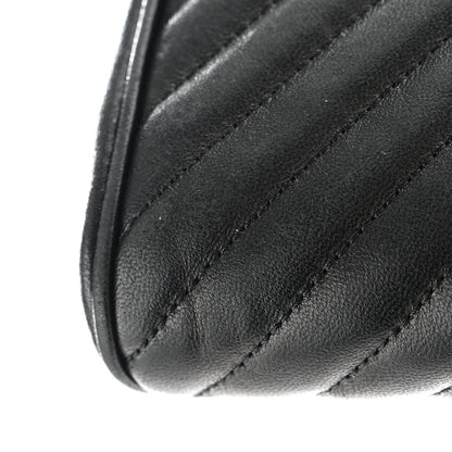 Chanel Lambskin Chevron Evening Clutch Black 12 of 13
