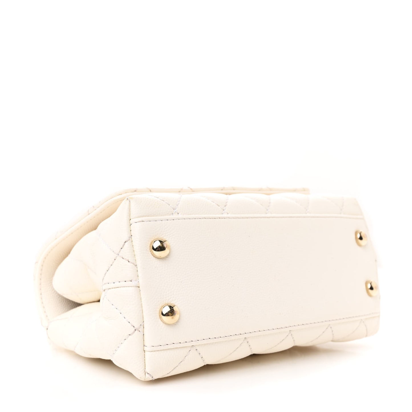 Caviar Quilted Extra Mini Coco Handle Flap White