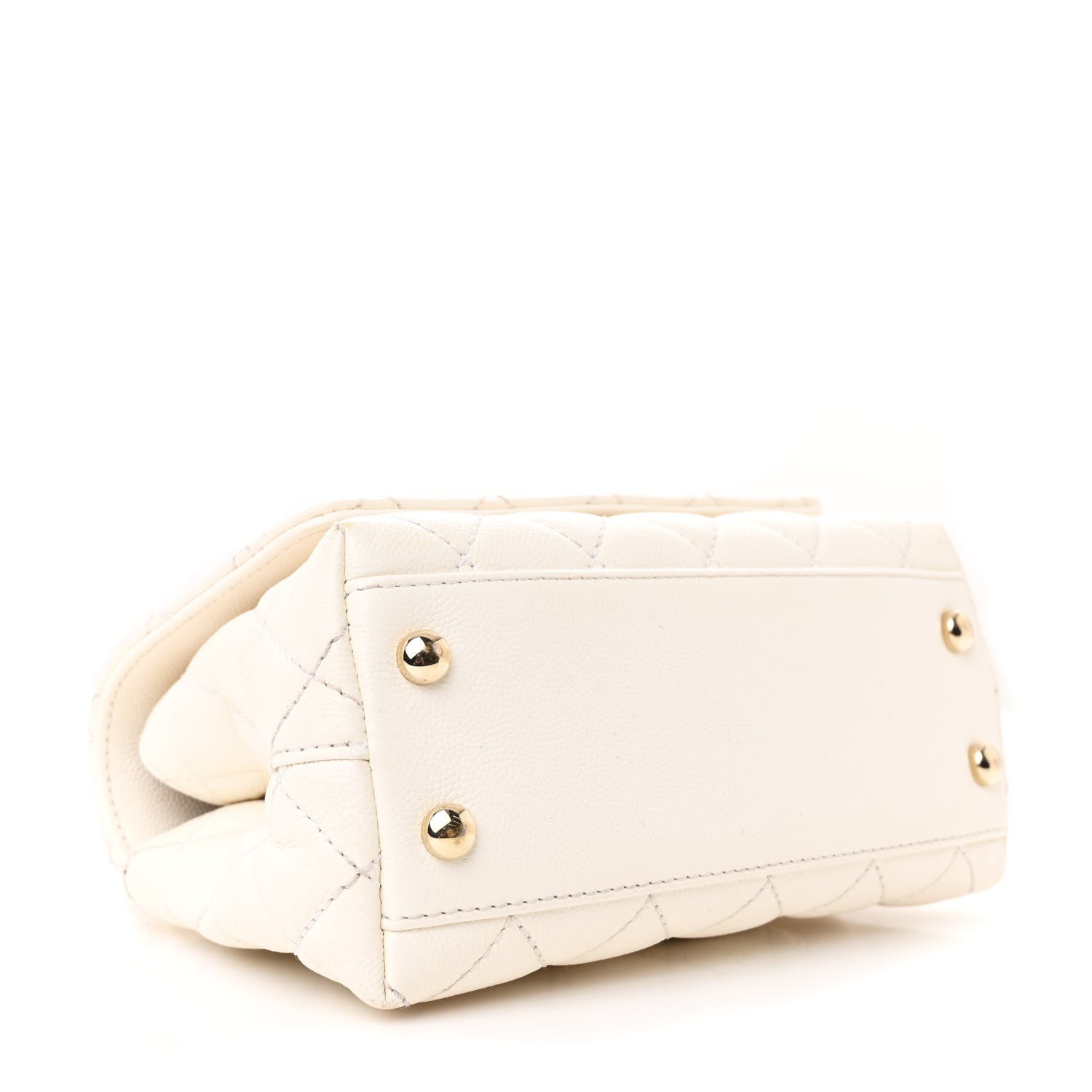 Chanel Caviar Quilted Extra Mini Coco Handle Flap White 4 of 15