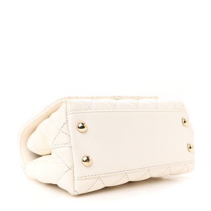 Chanel Caviar Quilted Extra Mini Coco Handle Flap White 4 of 15