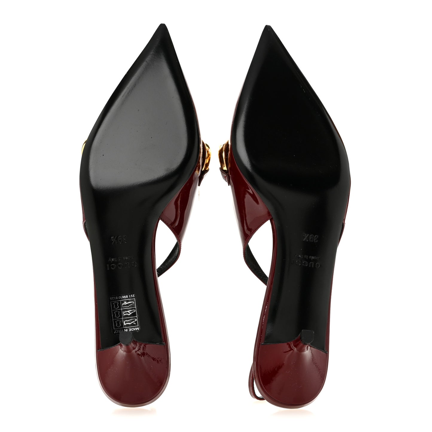 Vernice Crystal Nappa Charlotte Marina Slingback Pumps 39.5 Ancora