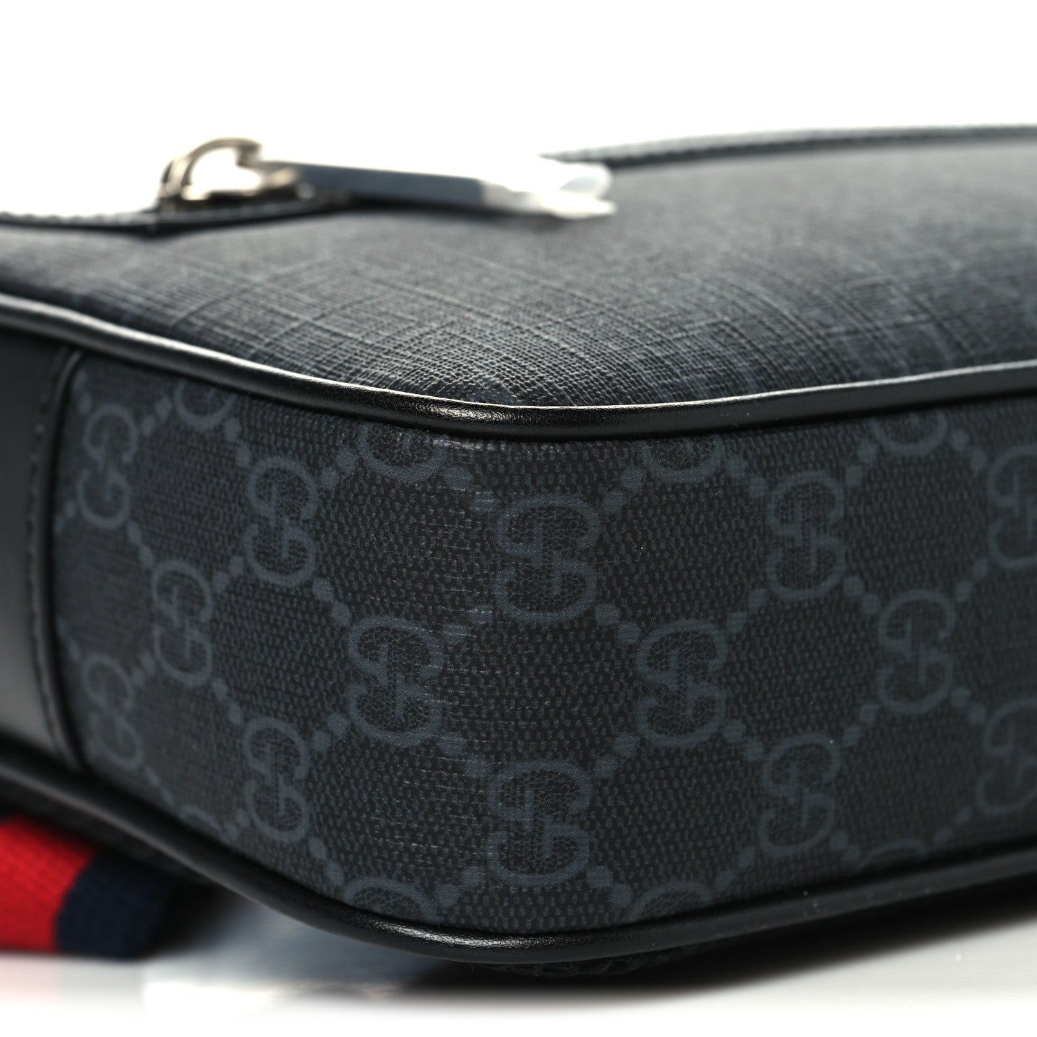 Gucci Soft GG Supreme Monogram Web Belt Bag Black Grey 9 of 10