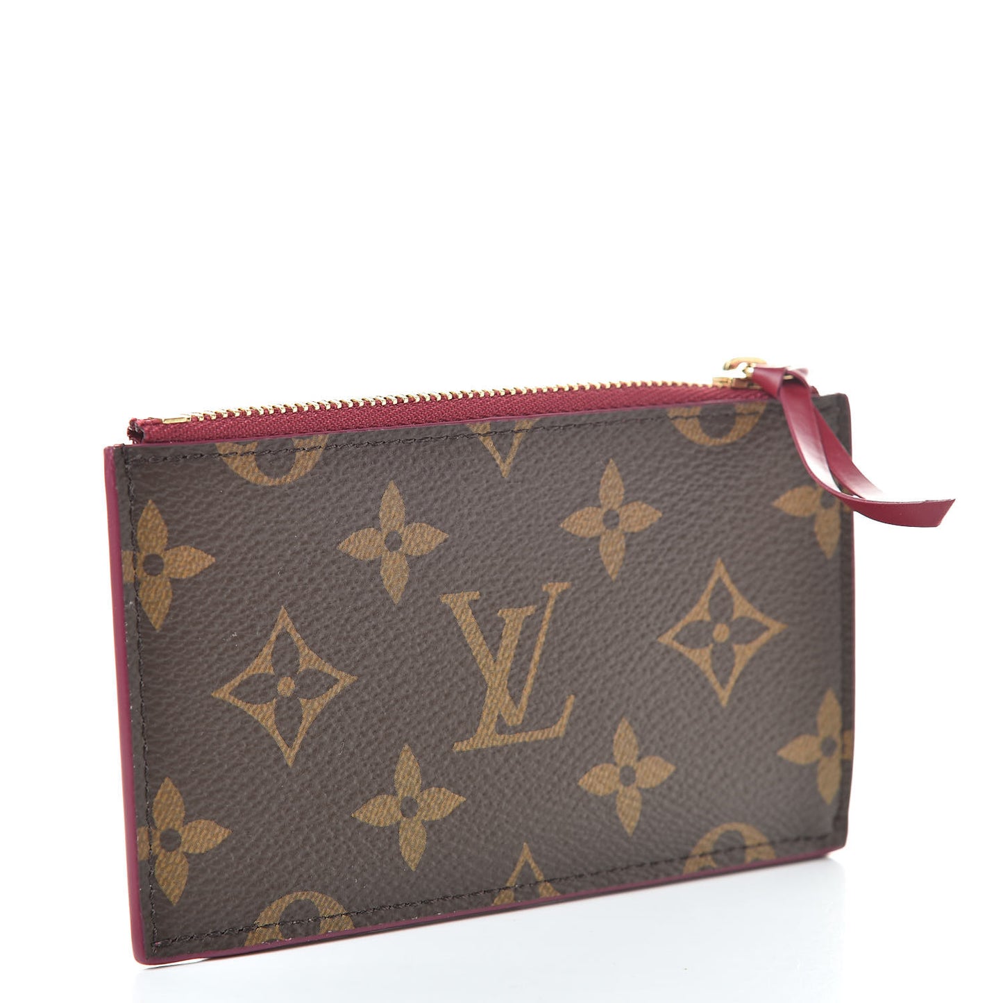Monogram Zipped Card Holder Fuchsia