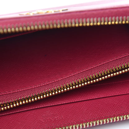 Prada Saffiano Zip Around Wallet Peonia 15 of 17