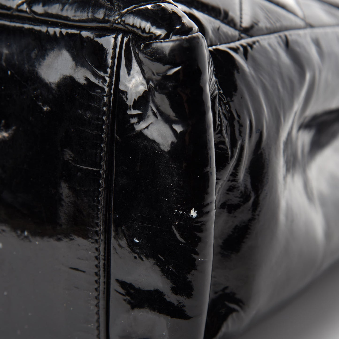 Patent Quilted Grand Shopping Tote GST Black