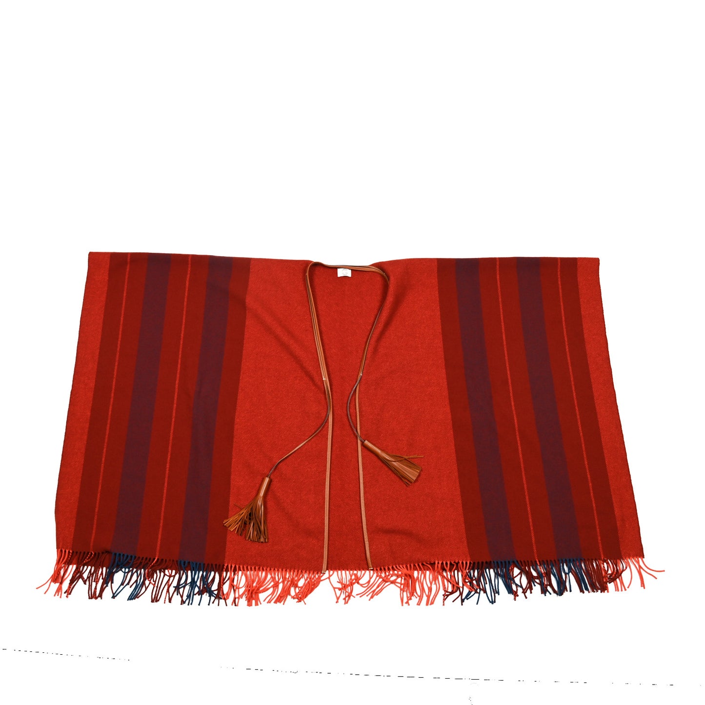 Merino Wool Cashmere Rocabar Poncho Rouge H