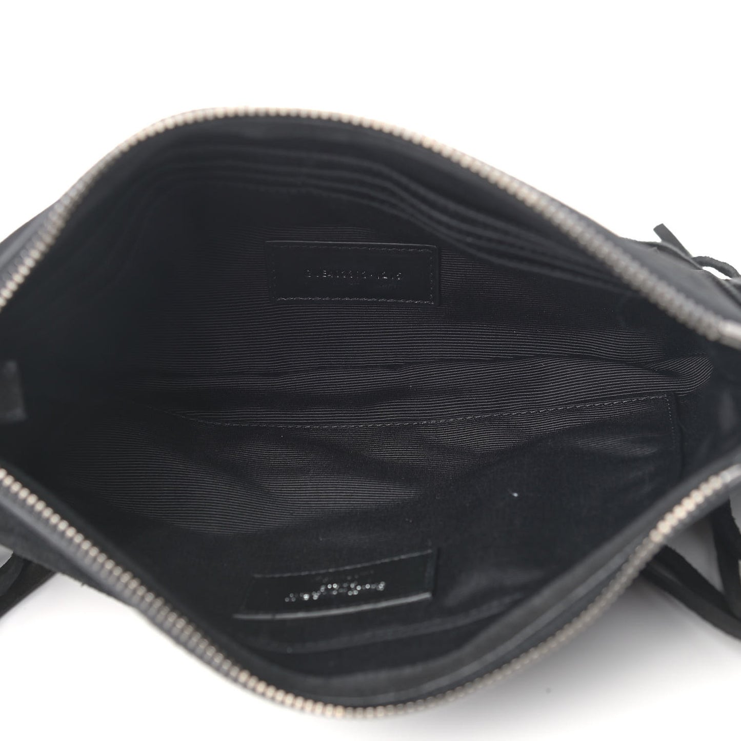 Suede Calfskin Small Fringe Crossbody Bag Black