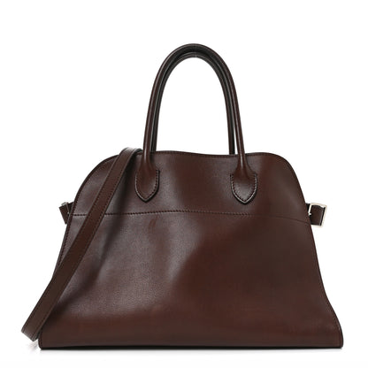The Row Polished Saddle Calfskin Soft Margaux 12 Dark Brown 1 of 9