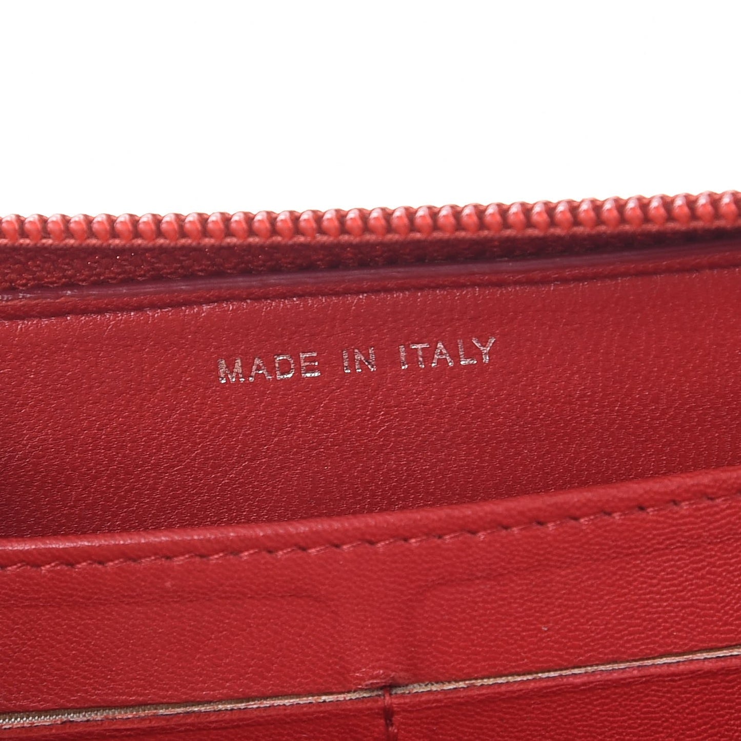 Lambskin Quilted Camellia Zip Around Large Gusset Wallet Red