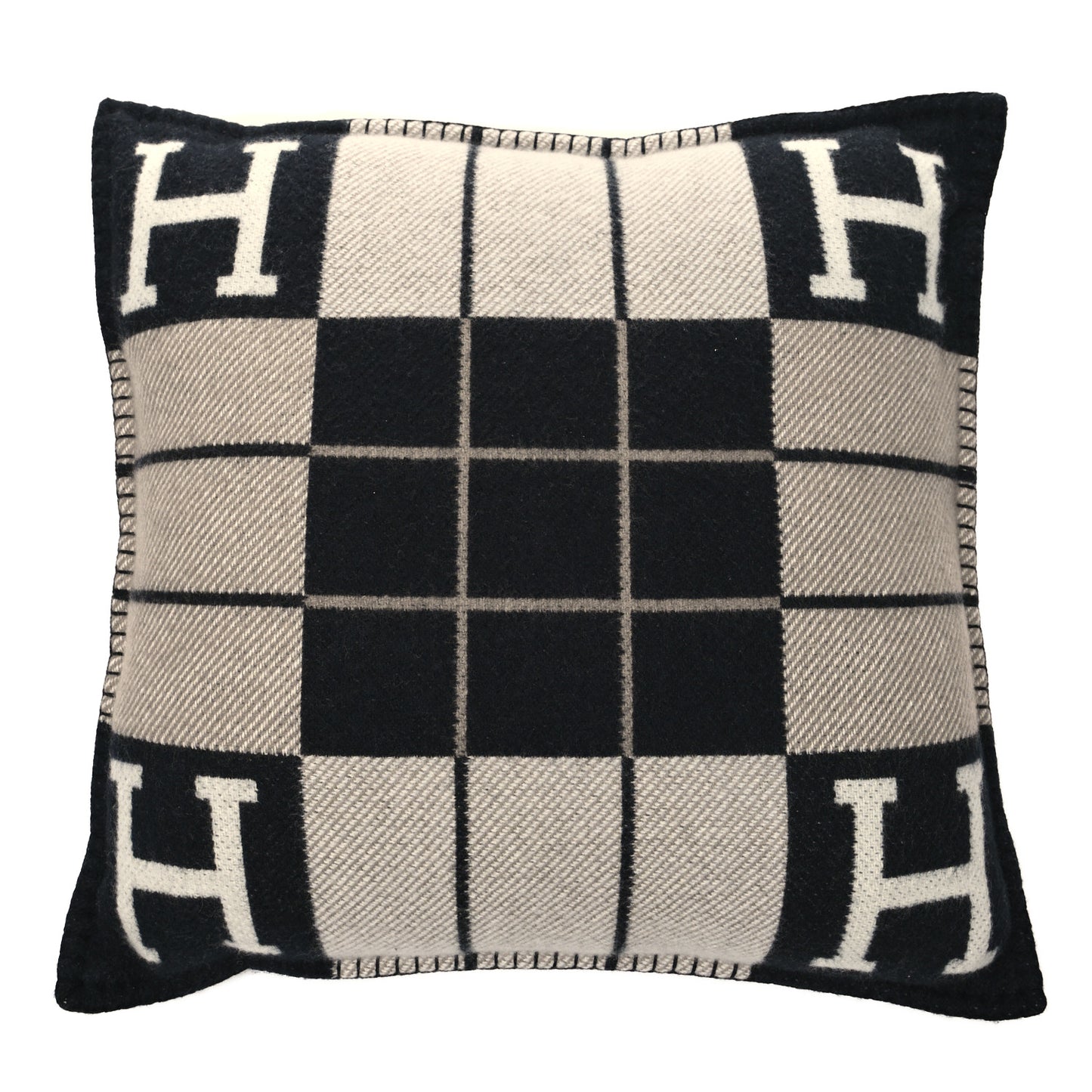 Wool Cashmere Avalon III Pillow PM Ecru Black